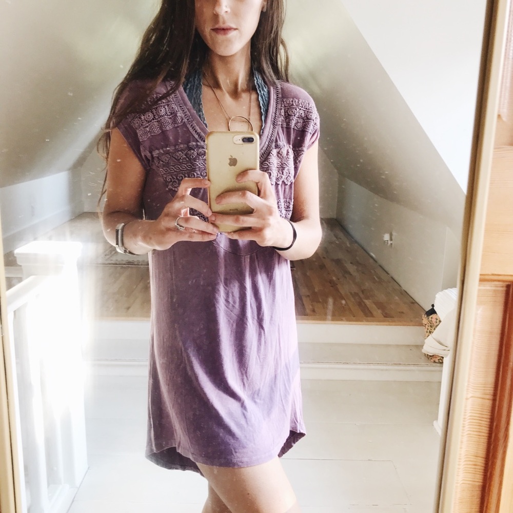 Anthropologie high low purple tunic dress